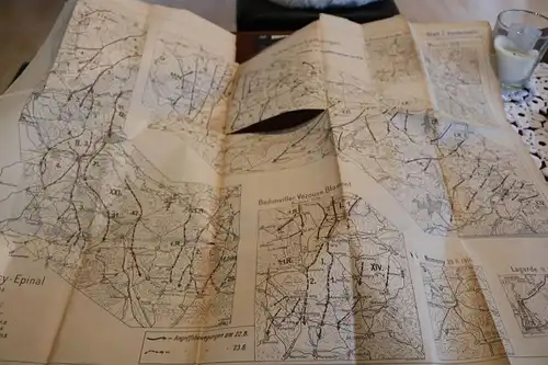 alte dünne Karte Schlacht um Lothringen 1914, Riga usw . Beilage ???? 