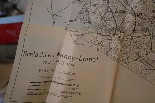 alte dünne Karte Schlacht um Lothringen 1914, Riga usw . Beilage ???? 