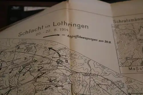 alte dünne Karte Schlacht um Lothringen 1914, Riga usw . Beilage ???? 