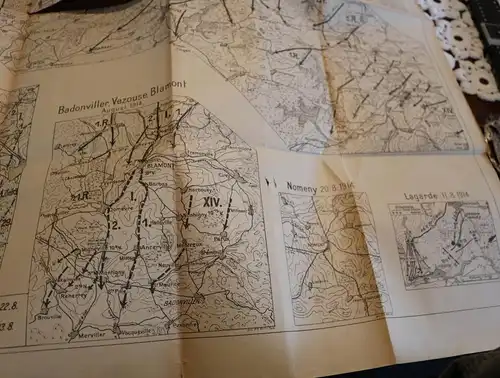 alte dünne Karte Schlacht um Lothringen 1914, Riga usw . Beilage ????