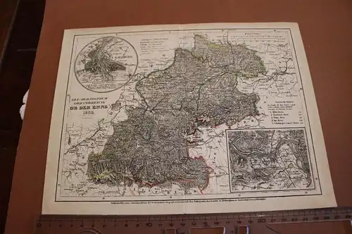 toller alter Stahlstich - Erz-Herzogthum Oesterreich  Ob der Enns 1853  