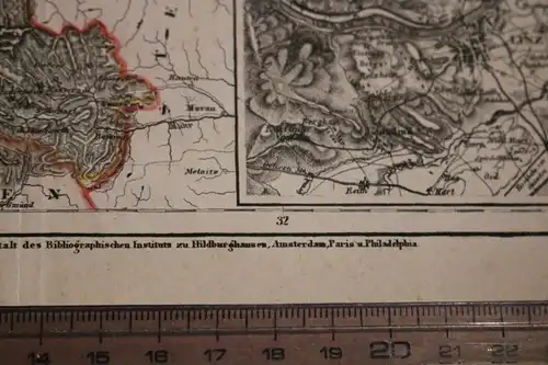 toller alter Stahlstich - Erz-Herzogthum Oesterreich  Ob der Enns 1853