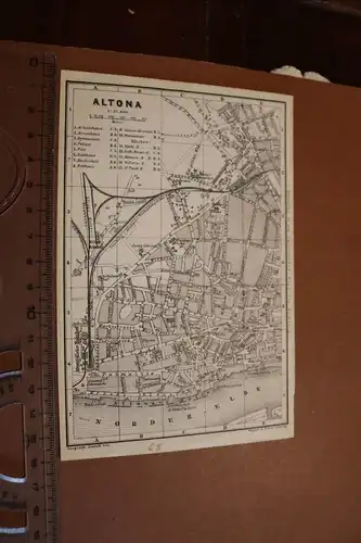 toller alter kleiner Stadtplan - Altona und St. Pauli - Alter ???