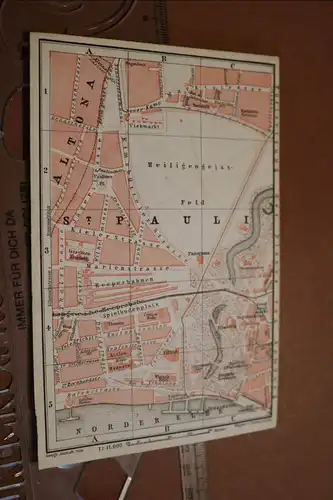 toller alter kleiner Stadtplan - Altona und St. Pauli - Alter ??? 