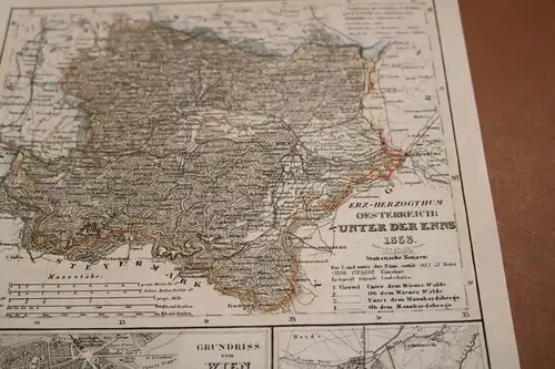 toller alter Stahlstich - Erz-Herzogthum Oesterreich  Ob der Enns 1853 (2)  