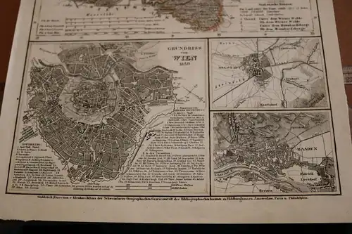 toller alter Stahlstich - Erz-Herzogthum Oesterreich  Ob der Enns 1853 (2)  