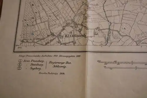 tolle alte Landkarte - Raum Hörnerkirchen - Schleswig - Nr. 741  - 1904