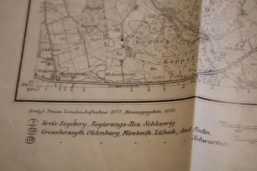 tolle alte Landkarte - Raum Ahrensbök - Schleswig -  Nr. 576  - 1879