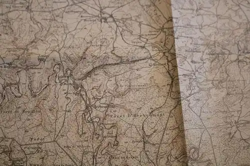 tolle alte Landkarte - Raum Ardennen - Saint Hubert , Marche - Alter ?