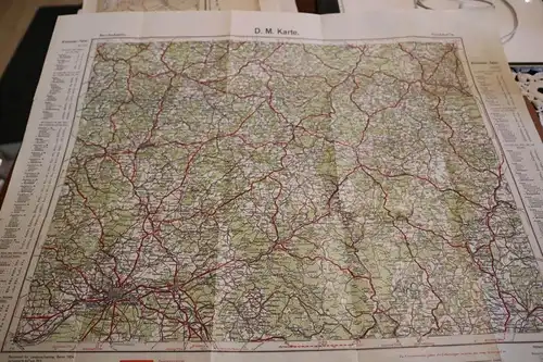tolle alte D.M. Landkarte - Raum Frankfurt am Main  1925