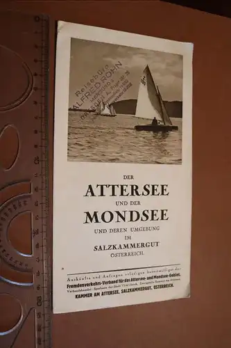 toller alter Werbeflyer Attersee und Mondsee  30-50er Jahre ?
