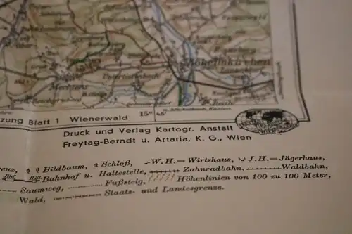 tolle alte Touristenkarte Freytag & Berndt  Blatt 7 Wachau, Kamptal 20-30er Jahr