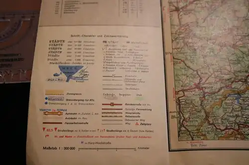 tolle alte Ravensteins Landkarte - Raum Hannover Nr. 61 - 50-60er Jahre