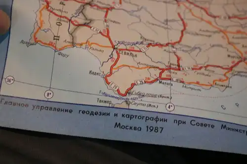 große Europakarte auf russisch - Autobahnkarte - 1987