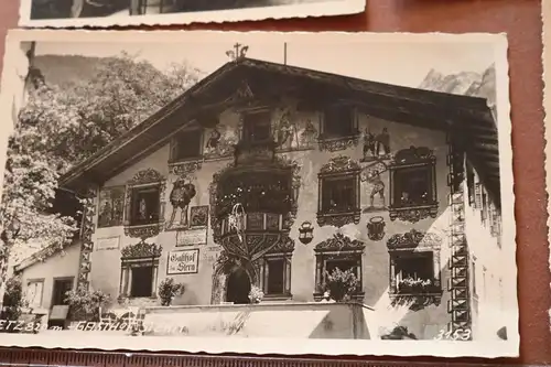 drei tolle alte Fotos und Ansichtskarte Gasthof zum Stern - Oetz Tirol 1942