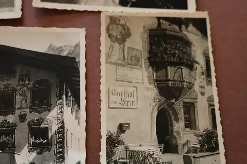 drei tolle alte Fotos und Ansichtskarte Gasthof zum Stern - Oetz Tirol 1942