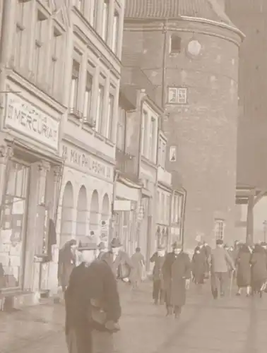 tolles altes Negativ - Hafen Danzig - Kaufhaus Mercuria usw. 30-40er Jahre