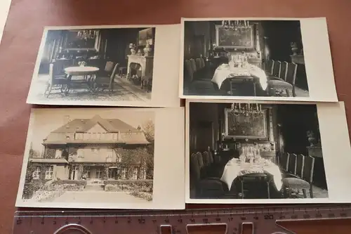 vier tolle alte Fotos - Haus  Aussenansicht und Innenansicht - Ort ?? 1920-30 ??