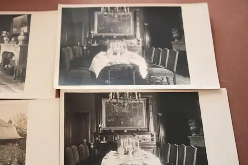 vier tolle alte Fotos - Haus  Aussenansicht und Innenansicht - Ort ?? 1920-30 ??