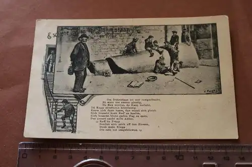 tolle alte Karte -  E schiene Gruss vom Duhmstaan en Trier  Gedicht 