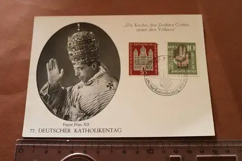 alte Ganzsache 77. Deutscher Katholikentag - Papst Pius XII.