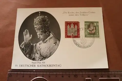 alte Ganzsache 77. Deutscher Katholikentag - Papst Pius XII. 