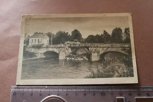 alte Fotokarte - Feldpost - 1918 - Ort ?? Brücke - Lkw