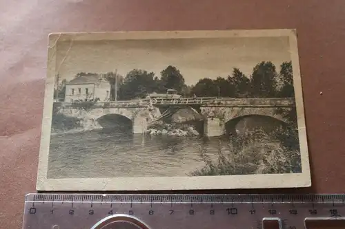 alte Fotokarte - Feldpost - 1918 - Ort ?? Brücke - Lkw 