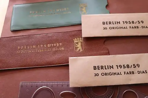 zwei tolle alte leere Farbdia Mappen - Berlin 1958/59 Ost und West 