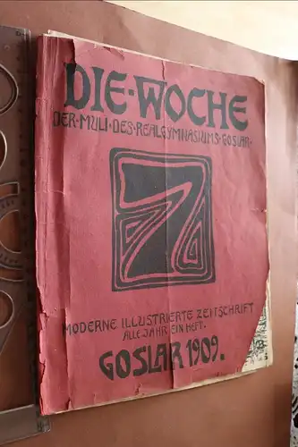 tolle alte Schülerzeitung des Realgymnasiums Goslar 1909 - Einzelstück ?