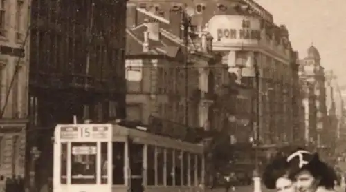 altes Foto - Strassenbahn Strasse Gebäude Werbung - Frankreich - Paris ????