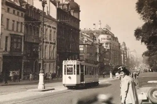 altes Foto - Strassenbahn Strasse Gebäude Werbung - Frankreich - Paris ????