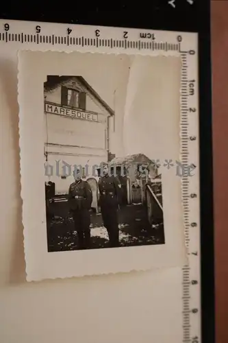 altes Foto - Soldaten - Bahnhof ?? Maresquel  Frankreich 