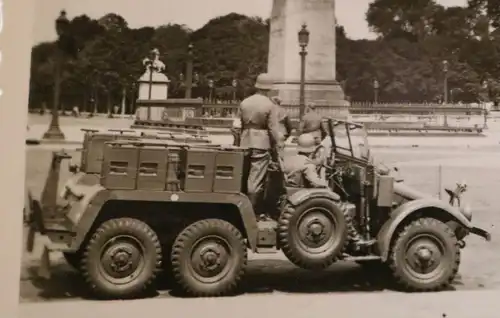 altes Foto - Obelisk von Luxor - Paris und deutsches SdKfz 