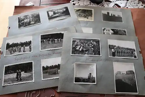 32 alte Fotos , Soldaten, Halbkette, zerst. Flugzeug unter anderm Dänemark Einsa