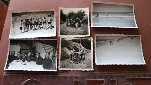 sechs alte Fotos eines Soldaten - Wacht am Kanal - Frankreich ?? 1943
