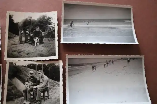 sechs alte Fotos eines Soldaten - Wacht am Kanal - Frankreich ?? 1943