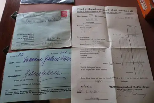 zwei alte Briefe des Rindviehzucht-Verband Sachsen-Anhalt 30er Jahre