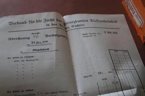 zwei alte Briefe des Rindviehzucht-Verband Sachsen-Anhalt 30er Jahre