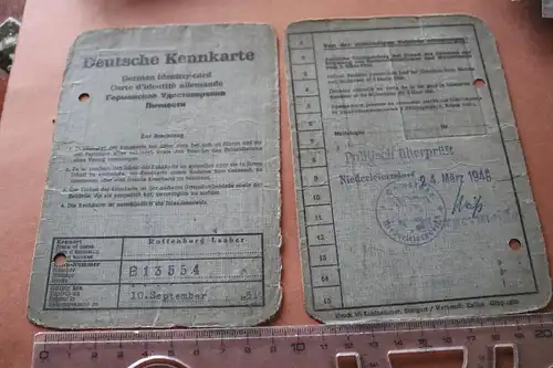 alte deutsche Kennkarte - 1946 Rottenburg 