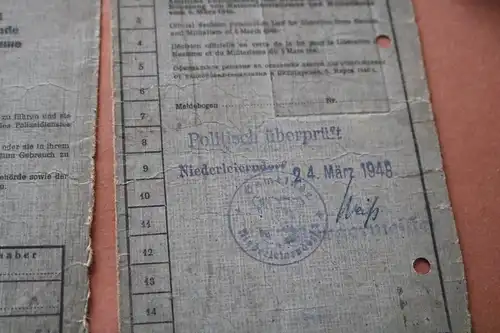 alte deutsche Kennkarte - 1946 Rottenburg 