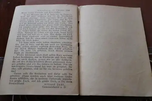 altes Heft Selbstzeugnisse eines Deutschen. Briefe Alfred Jodl s aus der Kerkerh