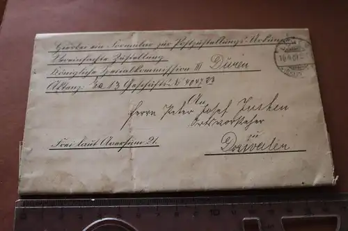 sehr alter Brief aus Düren 1907 - Siegelmarke Königl. Specialcommission  III ??