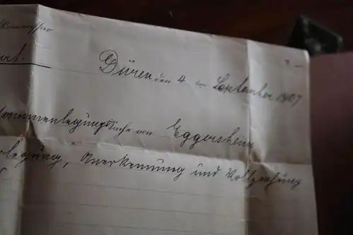 sehr alter Brief aus Düren 1907 - Siegelmarke Königl. Specialcommission  III ??