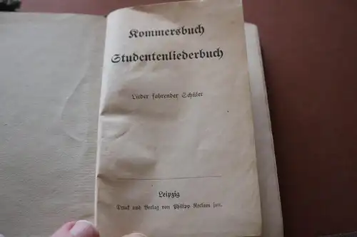 altes Kommerdbuch . Studentenliederbuch  Leipzig - Alter ??? Dritte Auflage