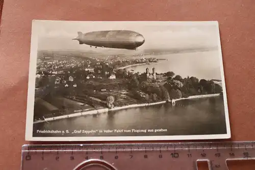 tolle alte Karte - Friedrichshafen mit Luftschiff Graf Zeppelin