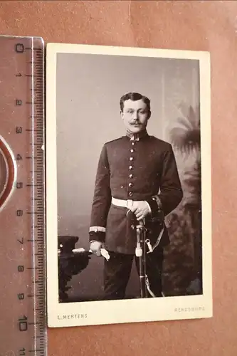 tolles altes CDV Foto Portrait eines Soldaten Rendsburg