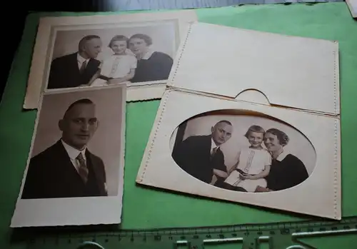 drei tolle alte Fotos einer Familie aus Leipzig oder Umgebung