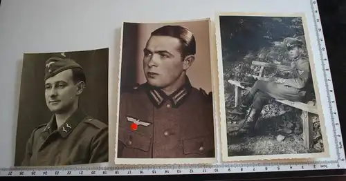 drei tolle alte Portraitsfotos von Soldaten