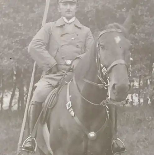 drei tolle alte Glasnegative - Reiter Uniform mit Standarte Stahlhelm 20er Jahre